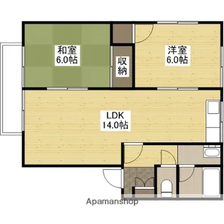 2LDKの間取り画像