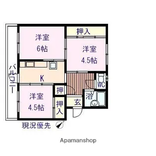 ヴィラナリー三原3号棟【4階】の間取り