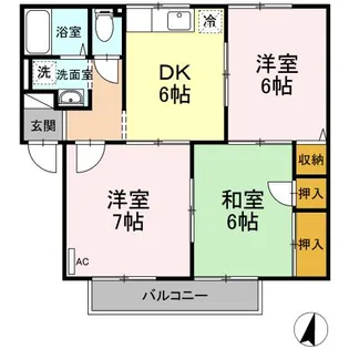 プレジールムラカミ【1階】の間取り