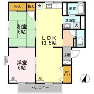 ピースフルいのうえ A棟【2階】の間取り