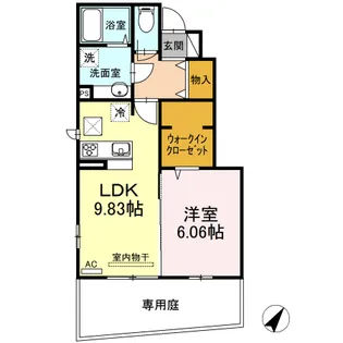 みつばち本町Ⅲ【1階】の間取り