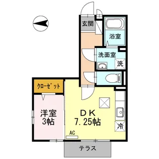 リビングタウン三原【1階】の間取り
