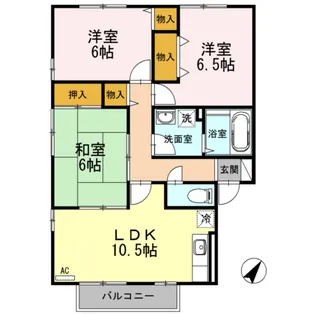 ソレイユ宮浦【2階】の間取り