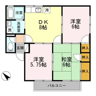 メゾン・ド・フルール A棟【1階】の間取り