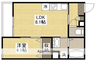 グランフォーレ宮浦【1階C号室】の間取り