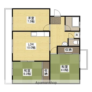 新涯マンションB【1階】の間取り