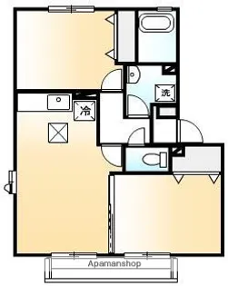 広島県福山市久松台3丁目【アパート】の間取り