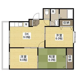 リバーコートカドヤ【302号室】の間取り