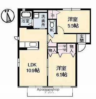 アルファパークB棟【1階】の間取り