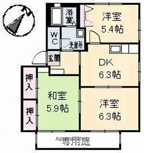 メゾンラフィネB棟【1階】の間取り