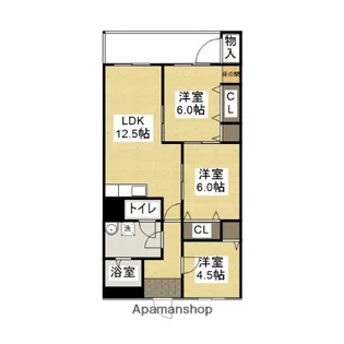 草戸グランドハイツ【1階】の間取り