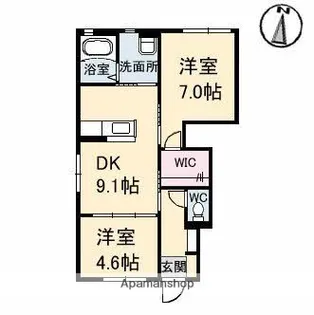 フロレゾンB【1階】の間取り