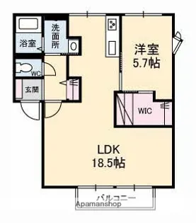 広島県福山市南手城町1丁目【アパート】の間取り