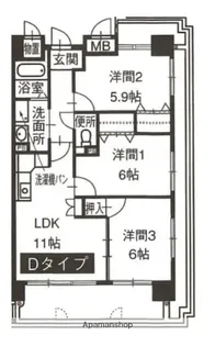 メゾン八杉【8階】の間取り