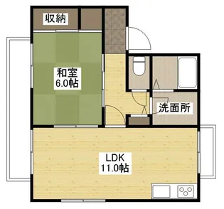 大福多治米コーポ【1階】の間取り
