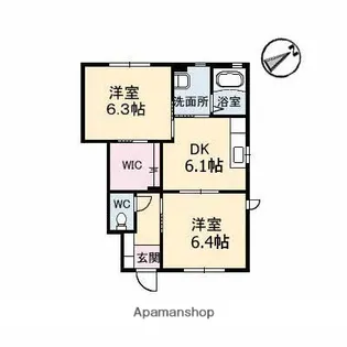 クレスト 弐番館【1階】の間取り