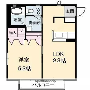 ディアスT’s【1階】の間取り