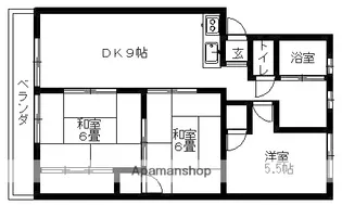 三和コーポ【303号室】の間取り
