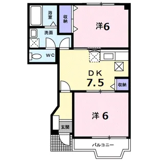 サンハイムD【1階】の間取り