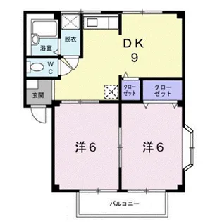 シティハイツ クリスタル【2階】の間取り