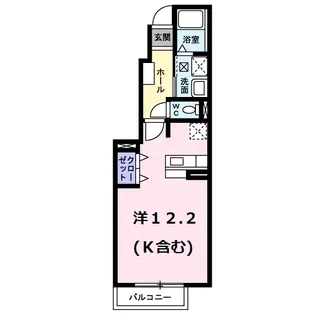 カレント沖野上【1階】の間取り