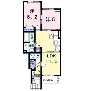 リバーサイドヒルズA【1階】の間取り
