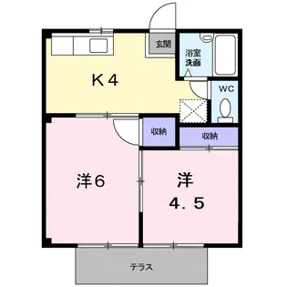 シティハイツ神辺【1階】の間取り