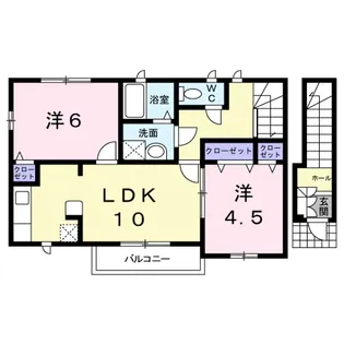 中土井ロングハイツ【2階】の間取り