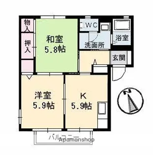 メゾンティアラA棟【1階】の間取り