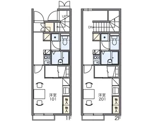 レオパレスラフィーネ【210号室】の間取り
