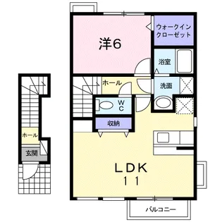 メゾネット アイB【2階】の間取り