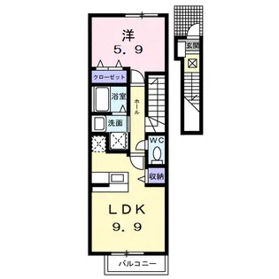 しゃるむ竹の葉【2階】の間取り