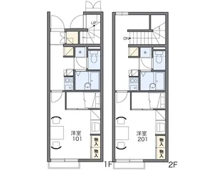 レオパレスフィオーレ【102号室】の間取り