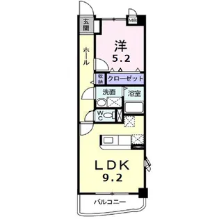 メゾン アウローラ【1階】の間取り