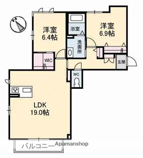 グランベレオ引野【3階】の間取り
