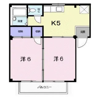 シティハイツ旭A【2階】の間取り