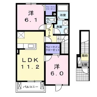 コーポサンスカイB【2階】の間取り
