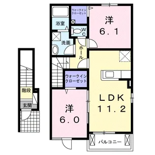 リバサイド B【2階】の間取り