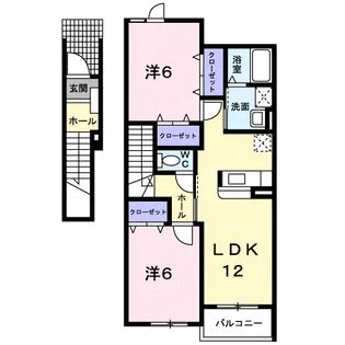 ヴァンエコールB【2階】の間取り