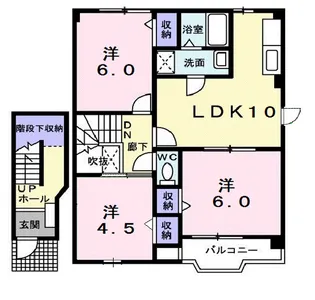 サンロード福山A【2階】の間取り
