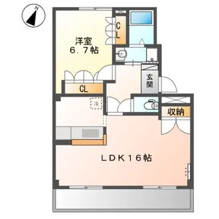 グランピエールB【202号室】の間取り