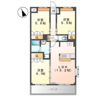 サンガーデン曙【2階】の間取り