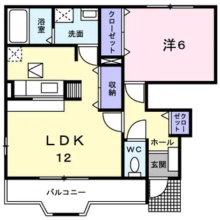 クレスト ケイA【1階】の間取り
