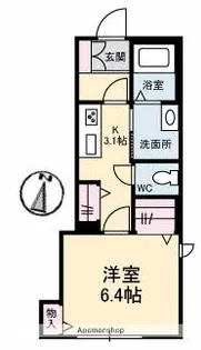広島県福山市野上町1丁目【アパート】の間取り