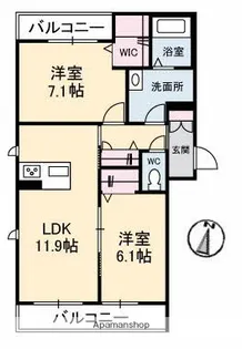 広島県福山市西深津町5丁目【マンション】の間取り