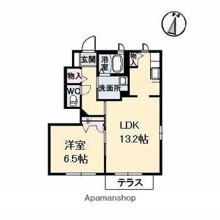 ヴィラシーン神辺 B棟【1階】の間取り