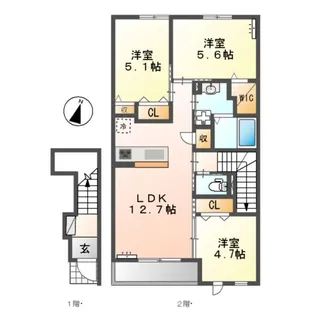 アバンティ ローズ【2階】の間取り