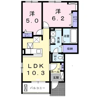 ルミウスⅡ B【1階】の間取り