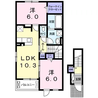 カープⅡ【2階】の間取り