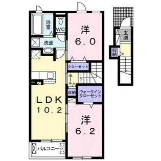 カーサ・アストレアA【2階】の間取り